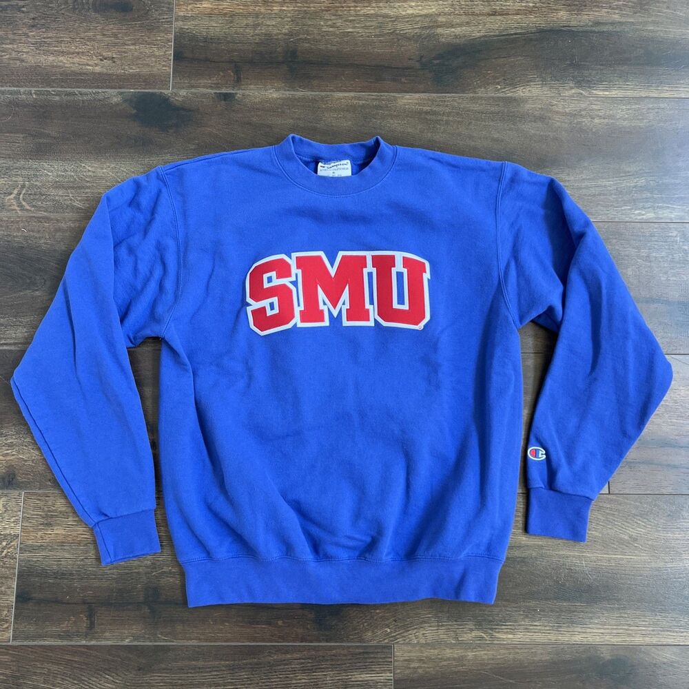 Champion SMU Mustangs Crewneck Sweatshirt - Royal Blue - Men's Size Medium